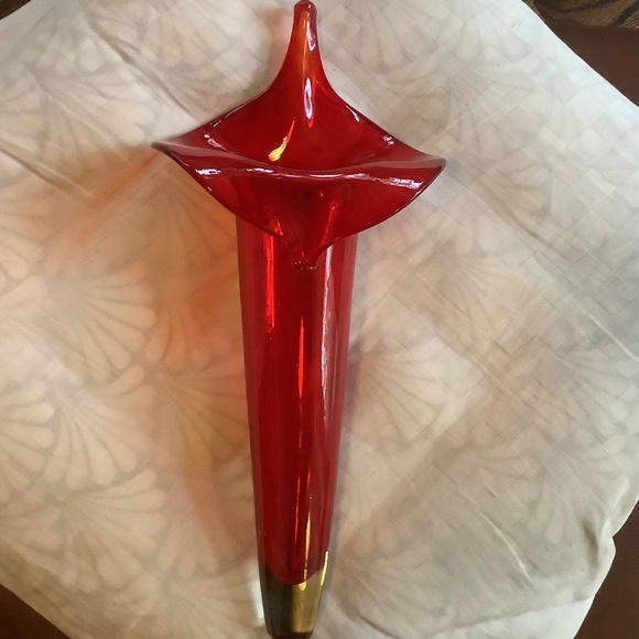Blown Glass Hanging Vase Red Jack in the Pulpit Shape - Picture 1 of 10